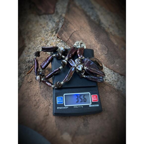 Hand Crafted Red Pearl Sticks Shell Jewelry Set - Picture 8 of 11